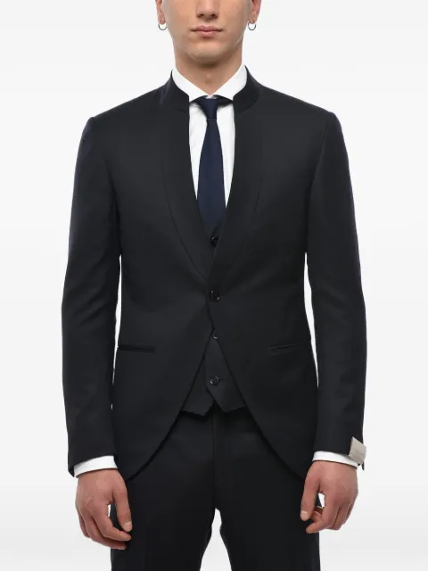 Corneliani mandarin-collar three-piece suit Blue 8580910287122007