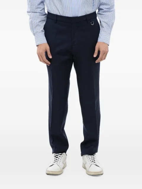 John Richmond logo-charm straight-leg trousers Blue RMP24104PA