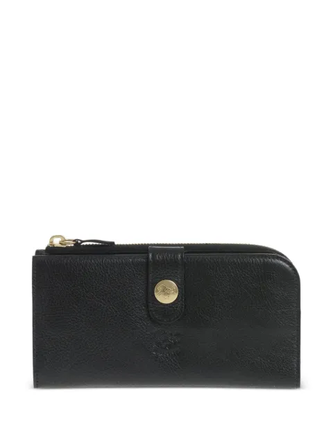 Il Bisonte hammered leather engraved-logo wallet Black SCW011PV0005BK12825