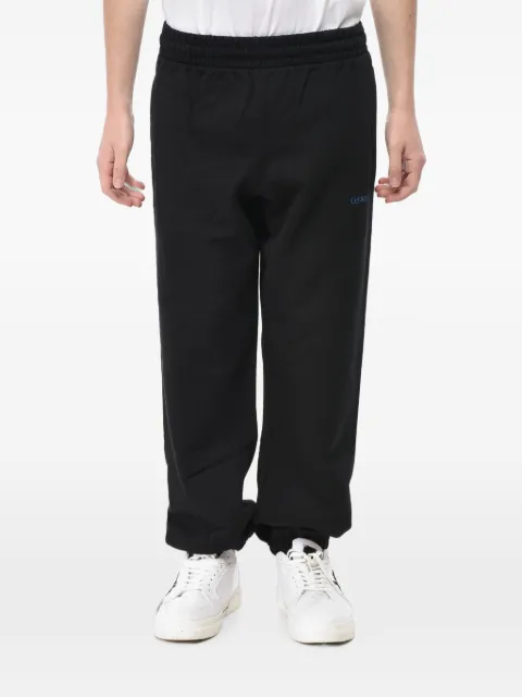Off-White logo-print elasticated-cuff track pants Black OMCH029G20FLE0011045