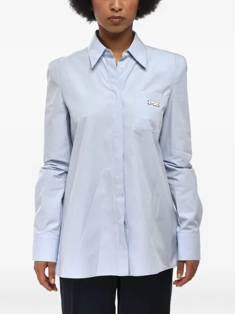 Off-White lace-up back poplin shirt Blue OWGA094S21FAB0014000