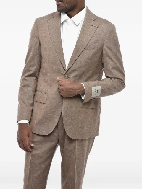 Corneliani single-breasted flap-pocket suit Brown 277Z652767349031