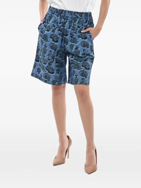Stella McCartney patterned elastic-waist shorts Blue 600473SPN124001