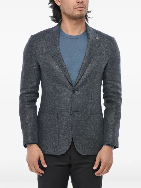 Corneliani single-breasted patch-pocket blazer Blue 93XZ239364300011
