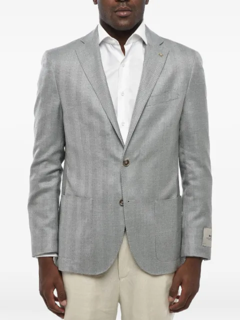Corneliani herringbone single-breasted blazer Grey 27XZ172766348050