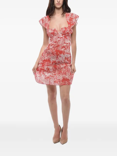 Stella McCartney printed organza mini dress Red 32124086045293STA66