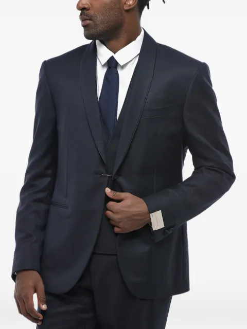 Corneliani Academy jacquard three-piece suit Blue 8980442117402001
