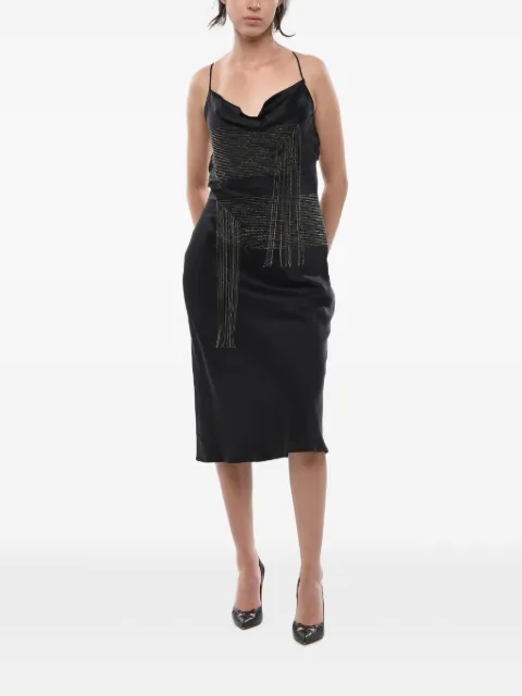Stella McCartney jewel-embellished satin slip midi dress Black 6A00823AU3091000