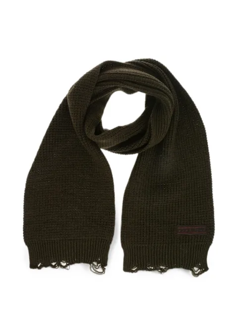 DSQUARED2 logo-patch fringed-hem scarf Green S82KNM0165SJ01W000018064