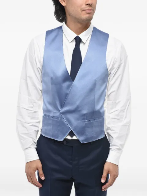 Corneliani double-breasted silk waistcoat Blue 89C0862117180004