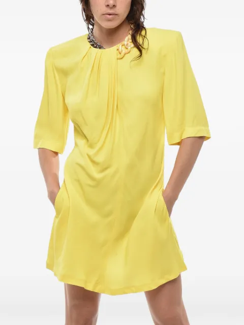 Stella McCartney Falabella chain-embellishment mini dress Yellow 6A0033SRA027304