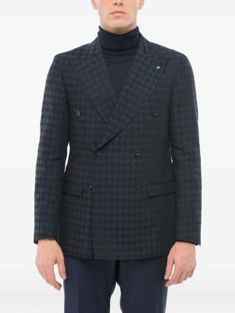 Corneliani houndstooth double-breasted blazer Blue 87XZ901166944
