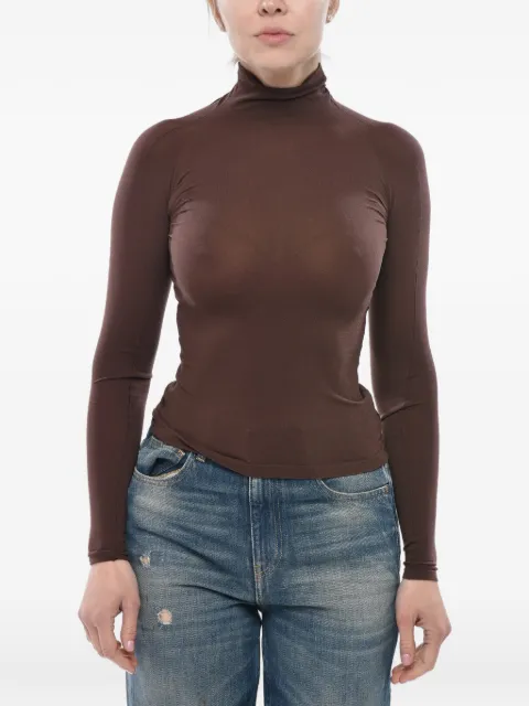 Alaïa Second Skin turtleneck top Brown AA9H1199M826A719