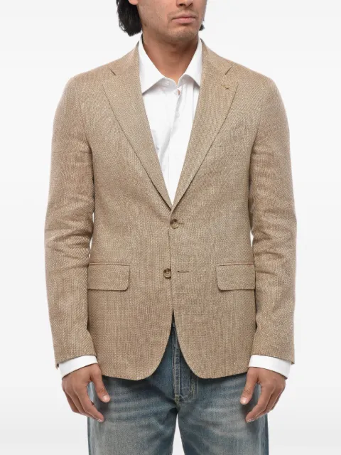 Corneliani single-breasted flap-pocket blazer Neutrals 276Z8627663240