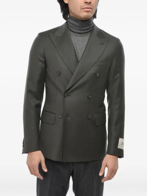 Corneliani double-breasted peak-lapels blazer Grey 26XZ932668557