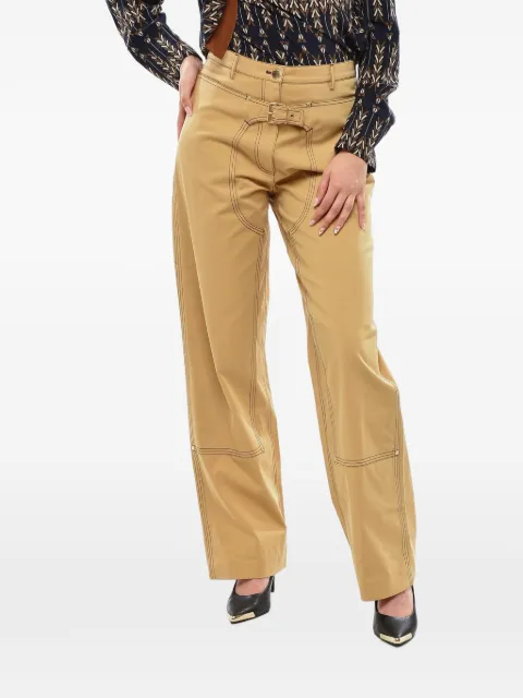 Stella McCartney high-waist straight-fit trousers with buckle detail Brown 6400383AU4507103