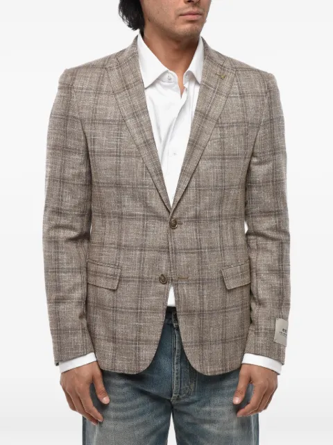Corneliani single-breasted checked blazer Brown 276R292766236
