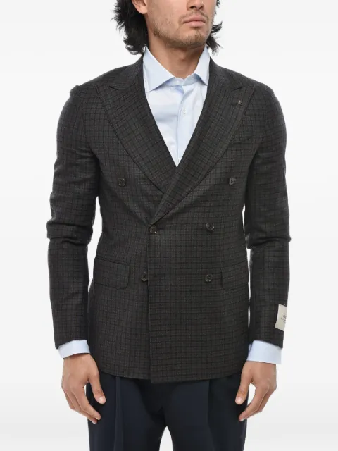 Corneliani double-breasted checked blazer Brown 94XZ939466383