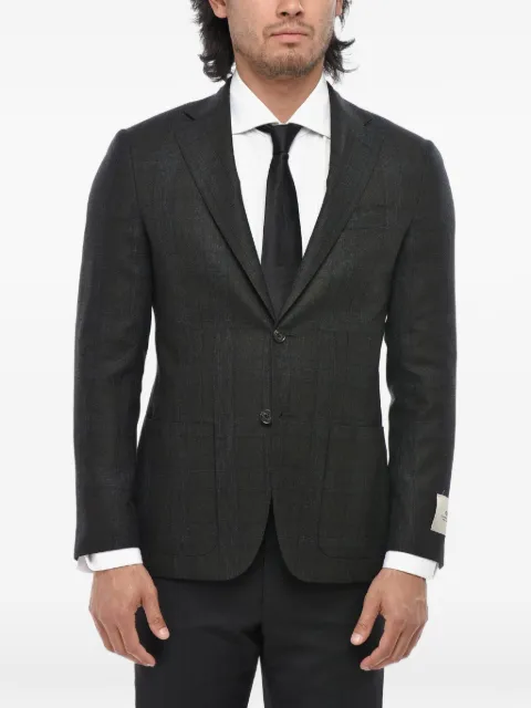 Corneliani CC Collection checked single-breasted blazer Grey 94XZ239467309052