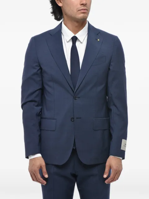 Corneliani single-breasted flap-pocket suit Blue 277Z632767301