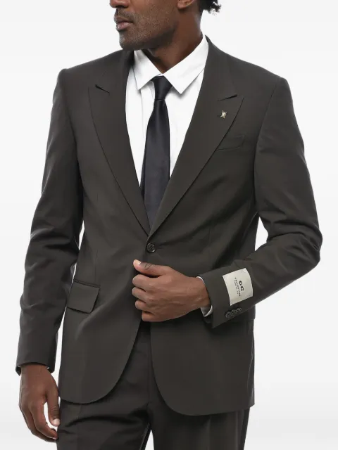 Corneliani single-breasted peak-lapel suit Brown 277Q302768563030