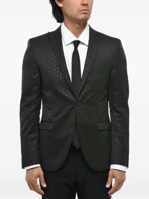 Corneliani lurex-detail jacquard blazer Black 856Z210167114