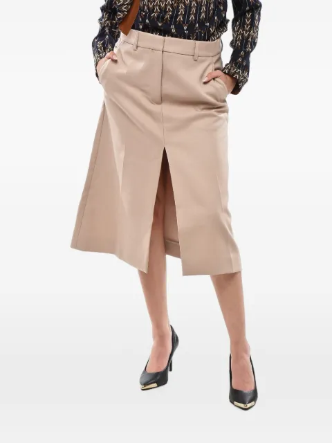 Stella McCartney midi Alisha front-slit skirt Neutrals 600666SOA36