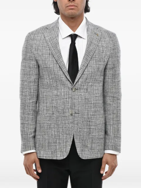 Corneliani single-breasted tweed blazer Blue 85XZ230166955014