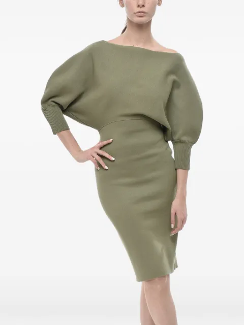 SUPER BLOND batwing-sleeve mini dress Green 24WNDKD600FU002