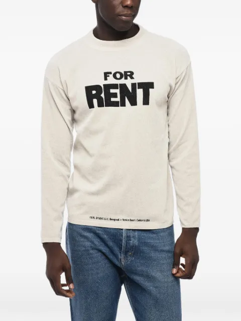 ERL For Rent ribbed-trim sweater White ERL07N0261