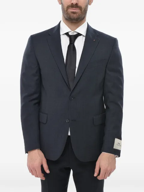 Corneliani CC Collection checked single-breasted blazer Blue 946R499467387002