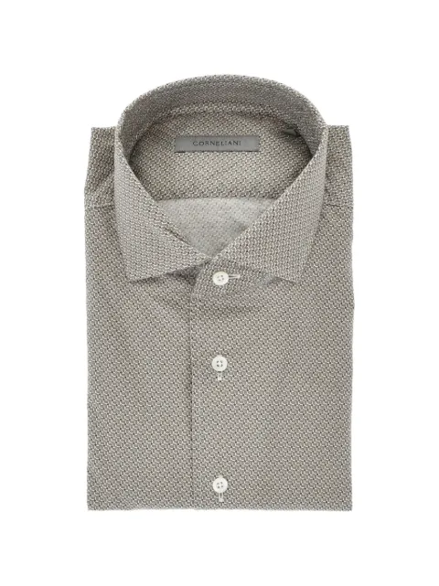 Corneliani patterned french-collar shirt Brown 91P1263111909