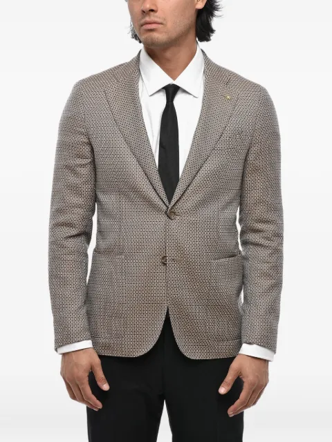 Corneliani geometric-pattern wool blazer Brown 85XZ820166317033