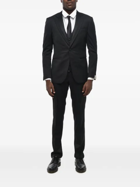 Corneliani three-piece silk-blend suit Black 8780461118250