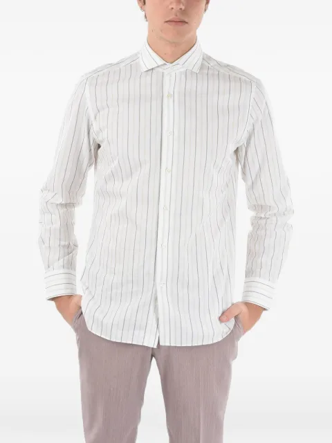 Corneliani striped cotton shirt White 85P1020111308