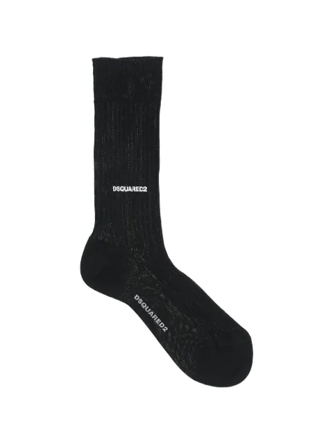 DSQUARED2 logo-print ribbed socks Black S82DFV14SJ2900010