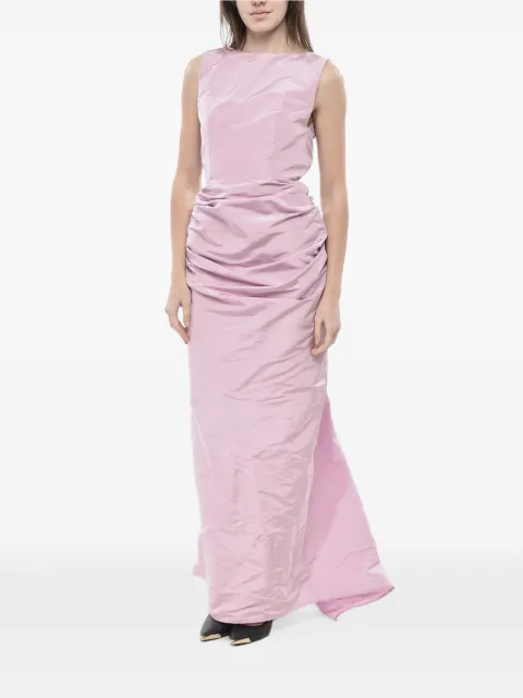 SUPER BLOND ruched-detail open-back maxi dress Pink DRESSDVN