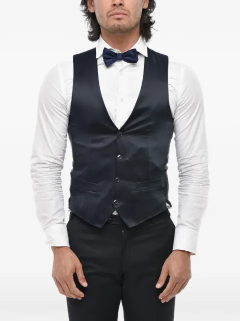 Corneliani satin-finish single-breasted jacket Blue 93CT059398398002