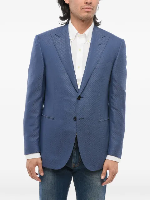 Corneliani embroidered single-breasted jacket Blue 9169013197005003