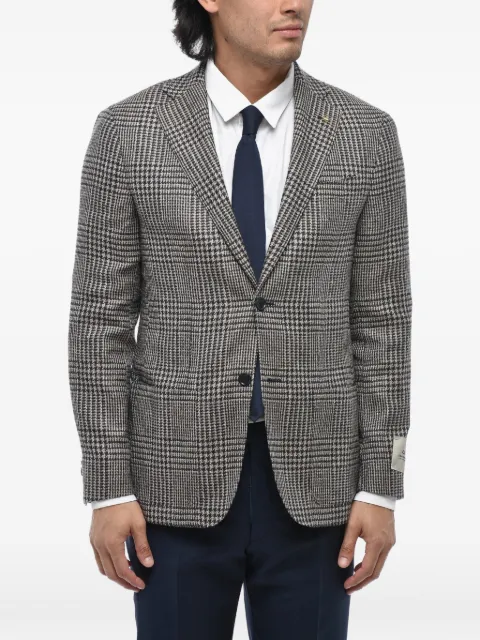 Corneliani pied-de-poule single-breasted blazer Brown 27XZ232766900001