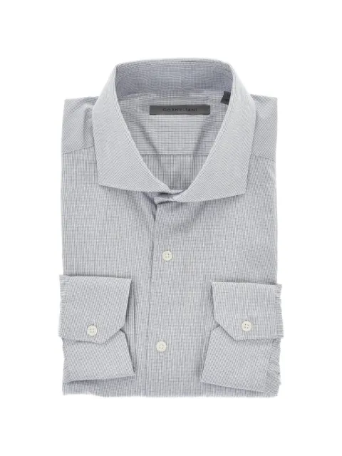 Corneliani mini-check cotton shirt Blue 91P02N3120258080