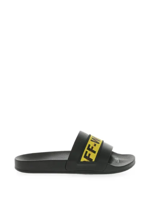 Off-White Industrial logo-strap slides Black OMIC001G20MAT0011018