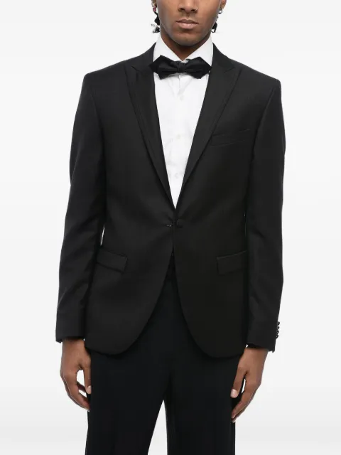 Corneliani jacquard peak-lapel jacket Black 856Z210167112020