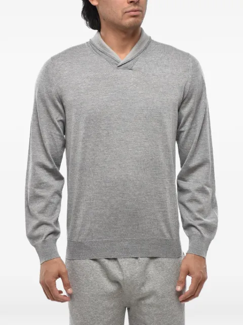 Corneliani shawl-collar wool sweater Grey 89M5282125111026