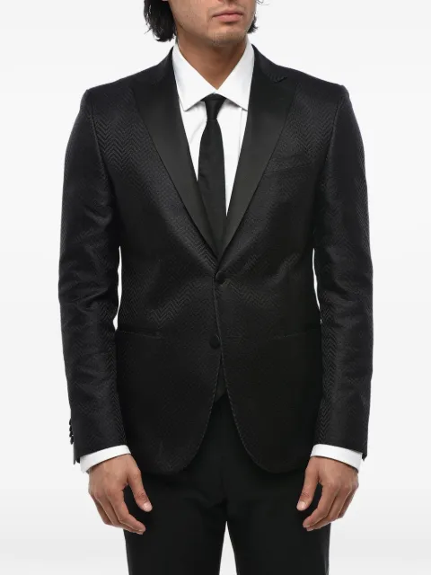 Corneliani silk jacquard blazer Black 936T609396103020