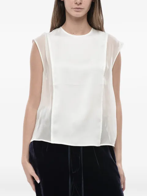 Genny satin-chiffon top White 77AAM607N0071005