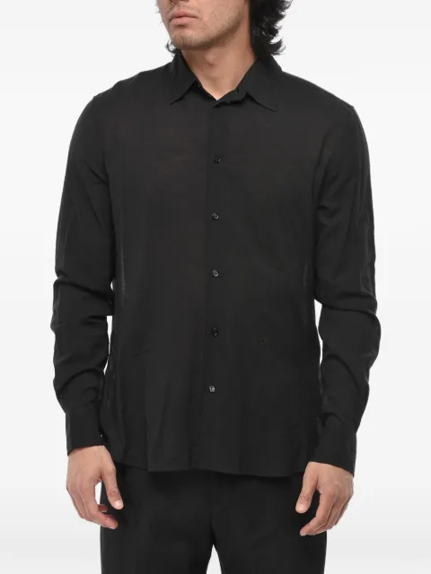 Off-White French-collar jersey shirt Black OMGE024F23FAB0031010
