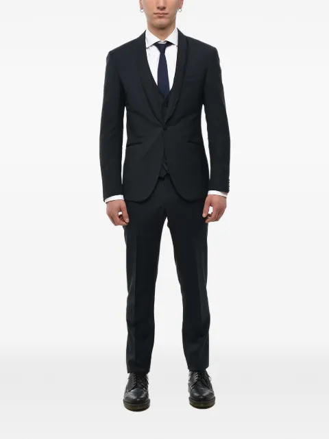 Corneliani Academy satin-trim suit (set of three) Black 8580930118261001
