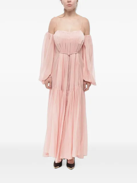 SUPER BLOND maxi ruffled off-the-shoulder dress Pink DRESSCBROC