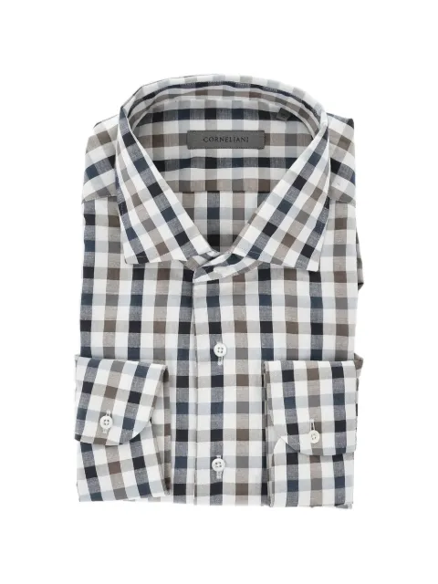 Corneliani checked french-collar shirt White 91P1563111527001